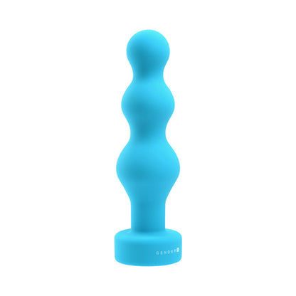Gender X Plugged Up Rechargeable Silicone Vibrating Beaded Plug Teal3