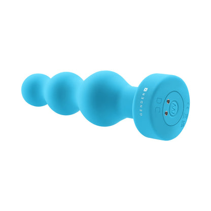 Gender X Plugged Up Rechargeable Silicone Vibrating Beaded Plug Teal4