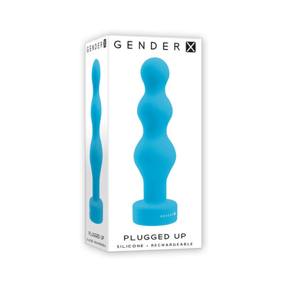 Gender X Plugged Up Rechargeable Silicone Vibrating Beaded Plug Teal 