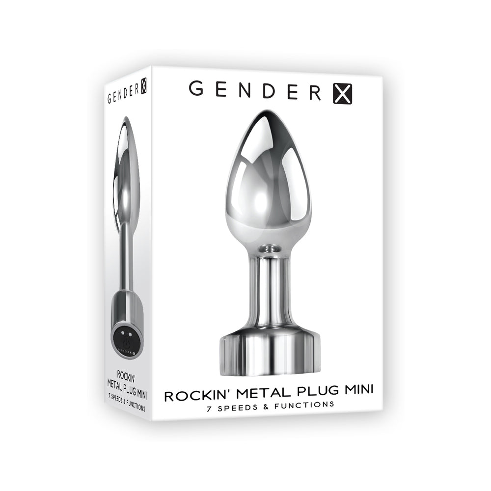 Gender X Rockin' Metal Plug Rechargeable Vibrating Anal Plug Aluminum Silver 