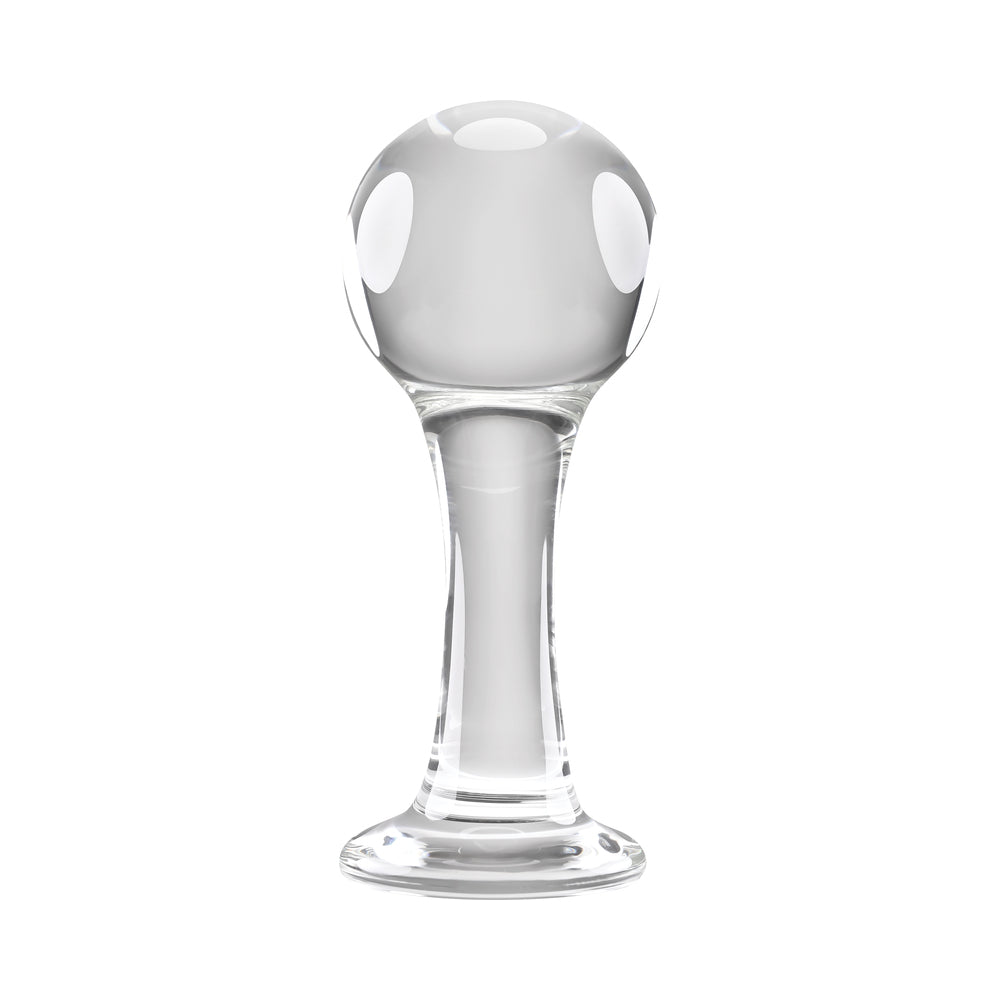Gender X The Baller Round Glass Anal Plug Clear2