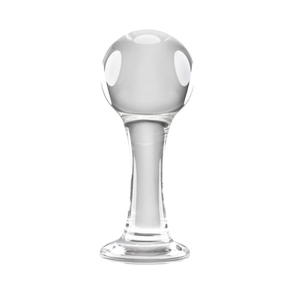 Gender X The Baller Round Glass Anal Plug Clear2