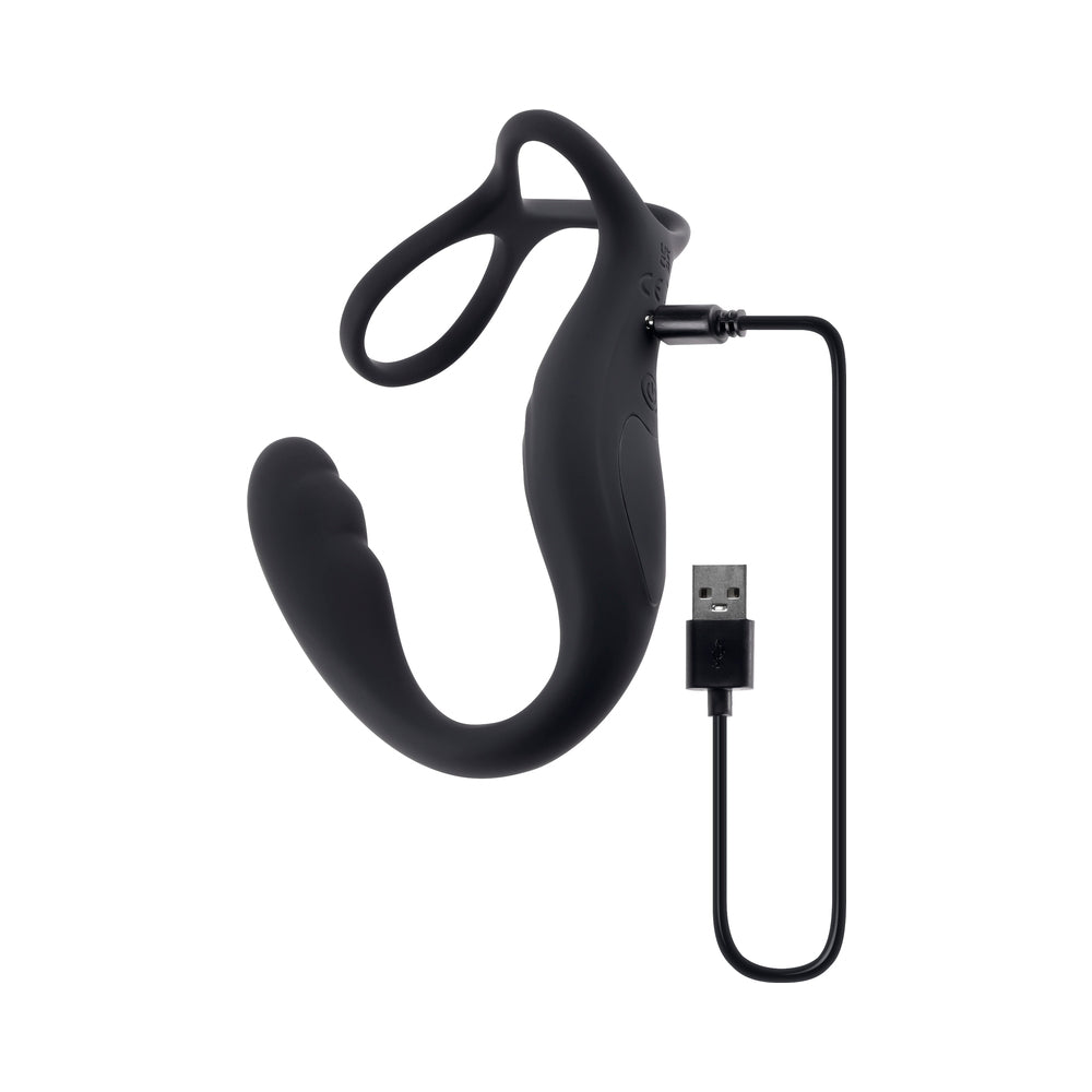 Gender X The Wrangler Rechargeable Silicone Vibrating C-ring with Remote Black10