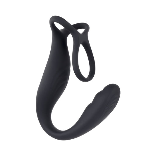 Gender X The Wrangler Rechargeable Silicone Vibrating C-ring with Remote Black1