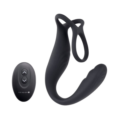 Gender X The Wrangler Rechargeable Silicone Vibrating C-ring with Remote Black2
