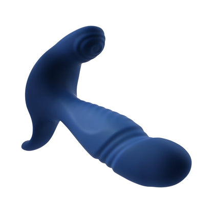 Gender X True Blue Rechargeable Thrusting Silicone Vibrator Blue3