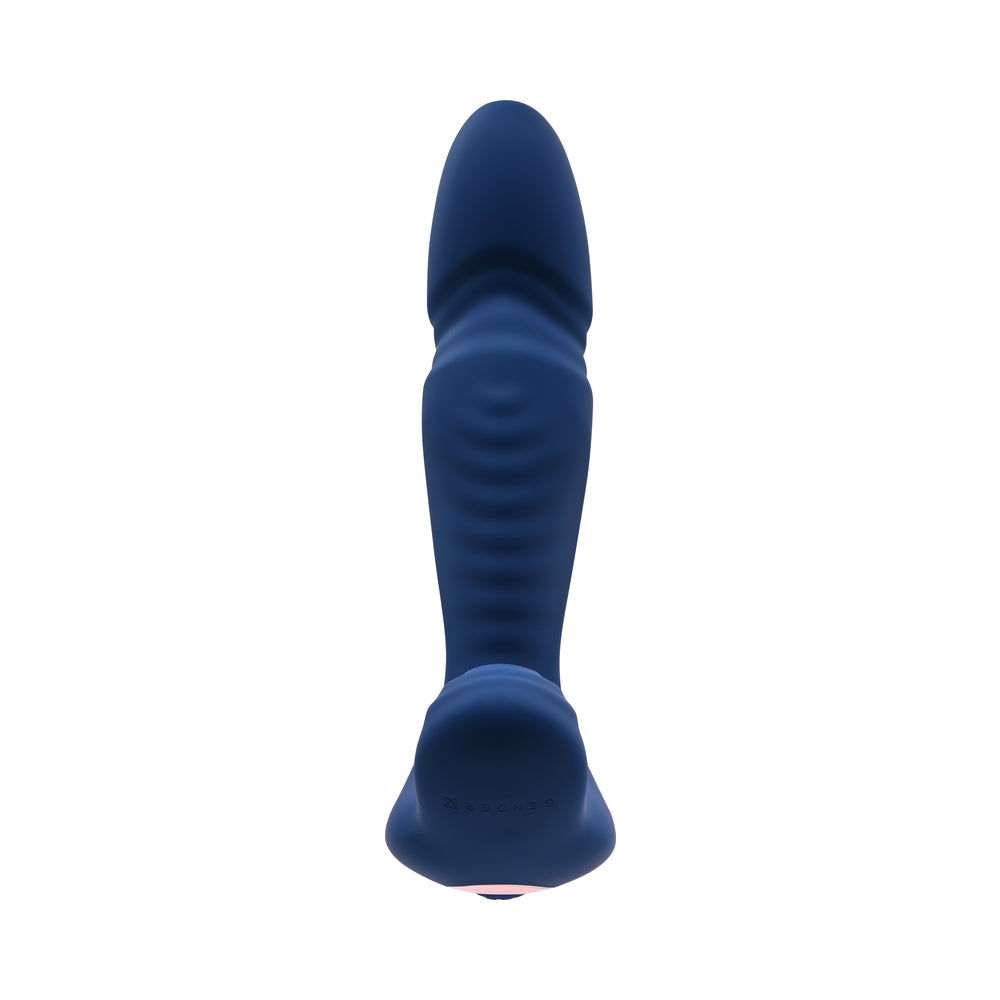 Gender X True Blue Rechargeable Thrusting Silicone Vibrator Blue4