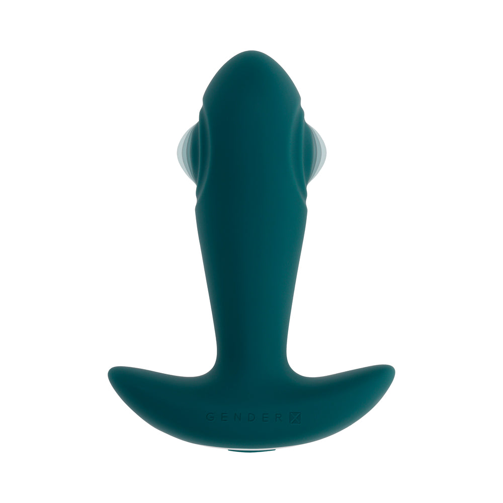 Gender X Tunnel Tapper Rechargeable Vibrating Anal Plug with Remote Teal3