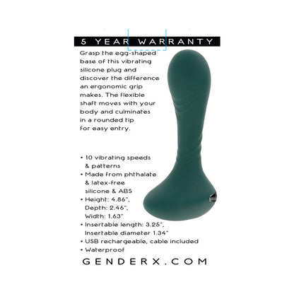 Gender X You Gotta Stick It Rechargeable Vibrating Anal Plug Silicone Teal6