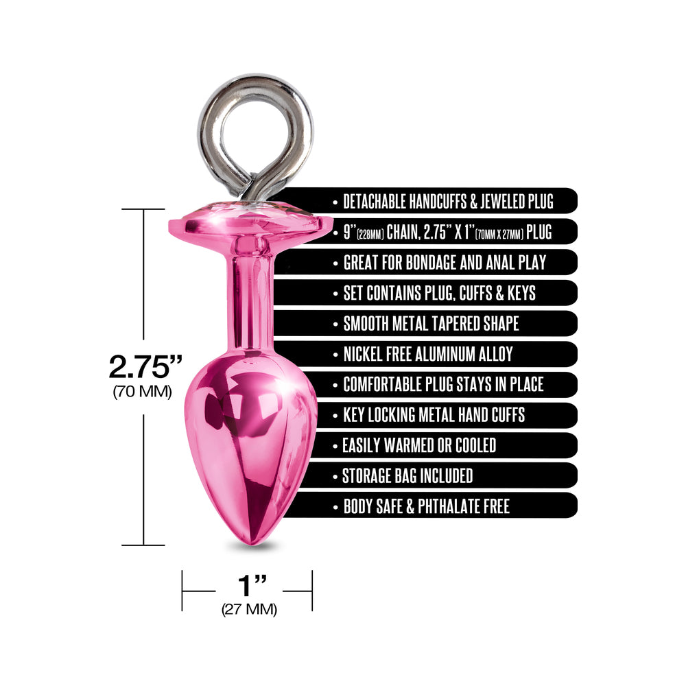 Global Novelties Nixie Metal Butt Plug & Furry Handcuff Set Medium 12