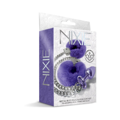 Global Novelties Nixie Metal Butt Plug & Furry Handcuff Set Medium 13
