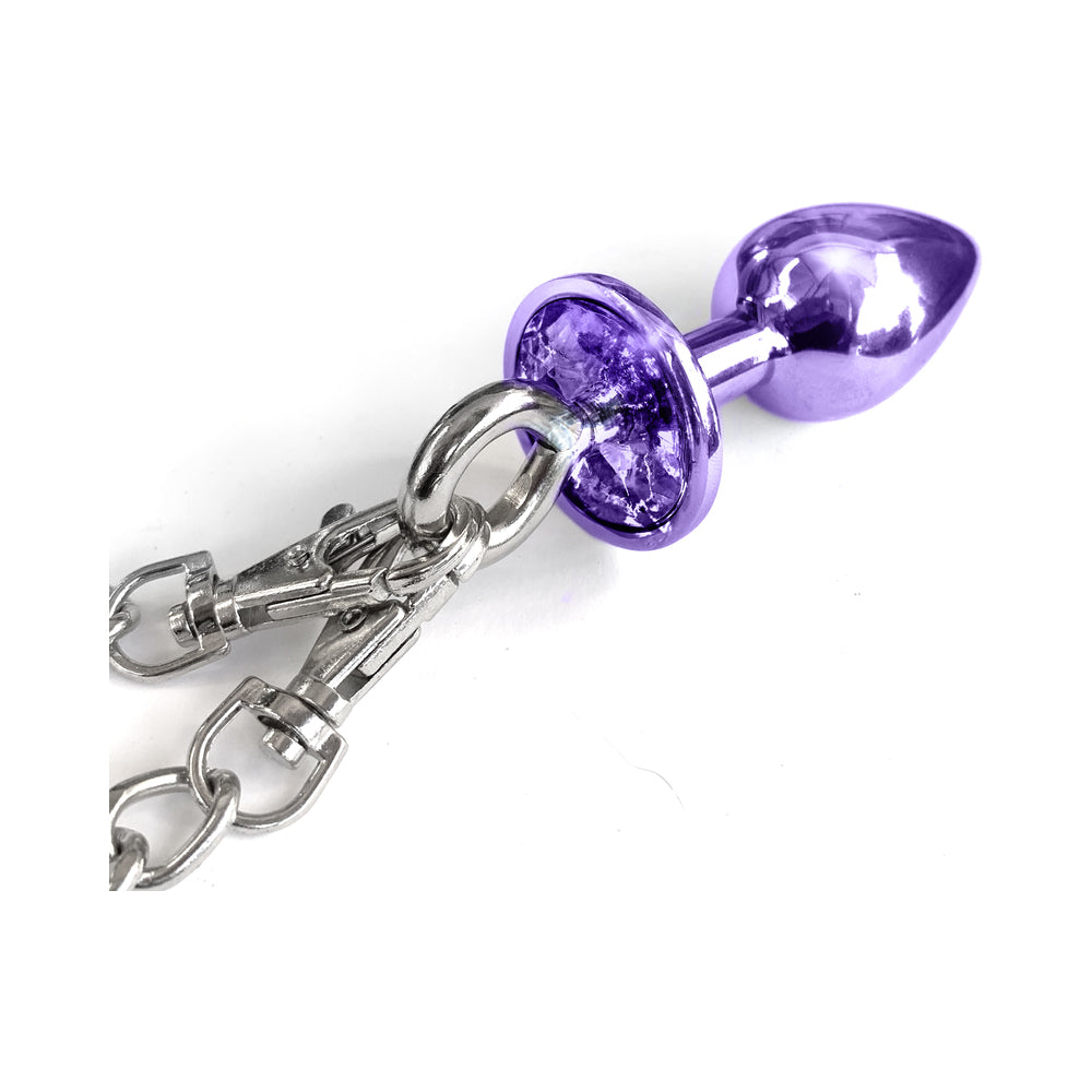 Global Novelties Nixie Metal Butt Plug & Furry Handcuff Set Medium 15