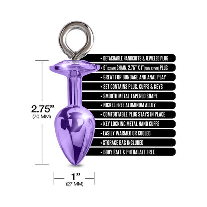 Global Novelties Nixie Metal Butt Plug & Furry Handcuff Set Medium 17
