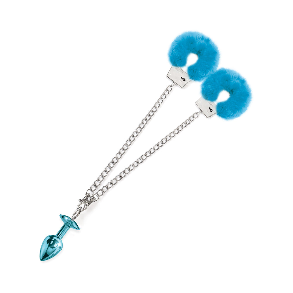 Global Novelties Nixie Metal Butt Plug & Furry Handcuff Set Medium 6