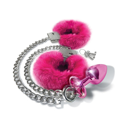 Global Novelties Nixie Metal Butt Plug & Furry Handcuff Set Medium 9