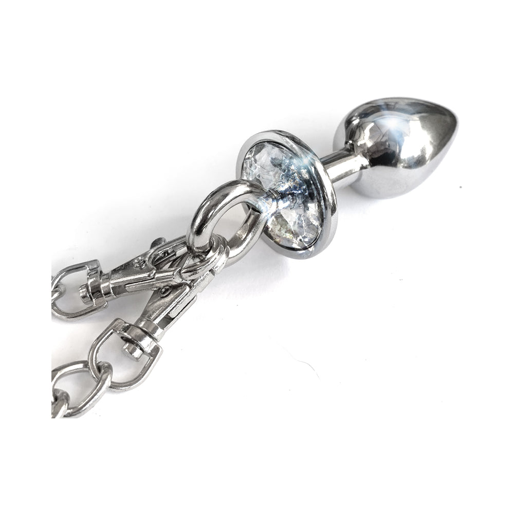 Global Novelties Nixie Metal Butt Plug & Handcuffs Set Silver 3