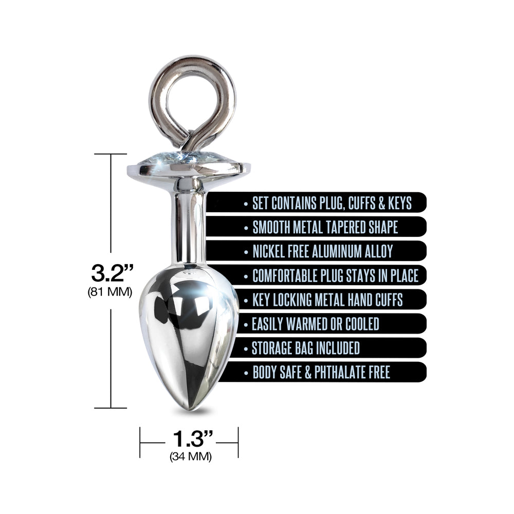Global Novelties Nixie Metal Butt Plug & Handcuffs Set Silver 5