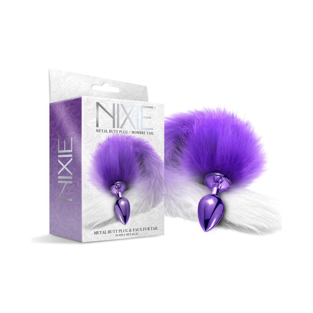Global Novelties Nixie Metal Butt Plug With Ombre Tail 2