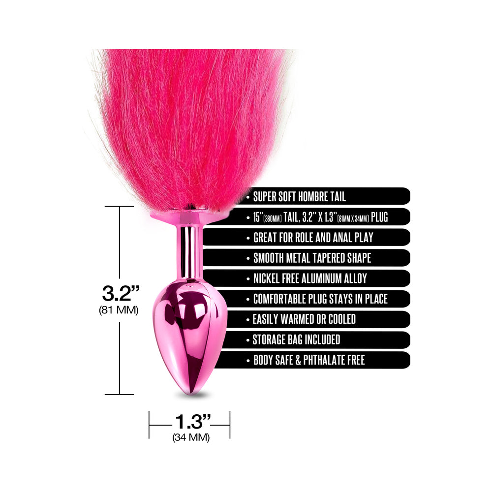 Global Novelties Nixie Metal Butt Plug With Ombre Tail 8
