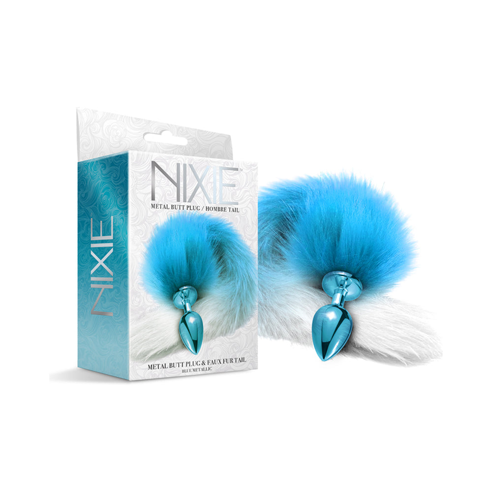 Global Novelties Nixie Metal Butt Plug With Ombre Tail 