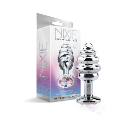 Global Novelties Nixie Ribbed Metal Butt Plug Honey Dipper 2