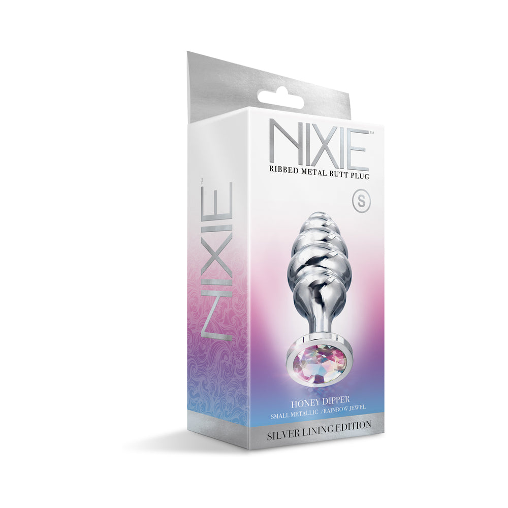 Global Novelties Nixie Ribbed Metal Butt Plug Honey Dipper 5