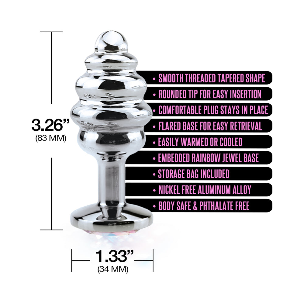 Global Novelties Nixie Ribbed Metal Butt Plug Honey Dipper 6