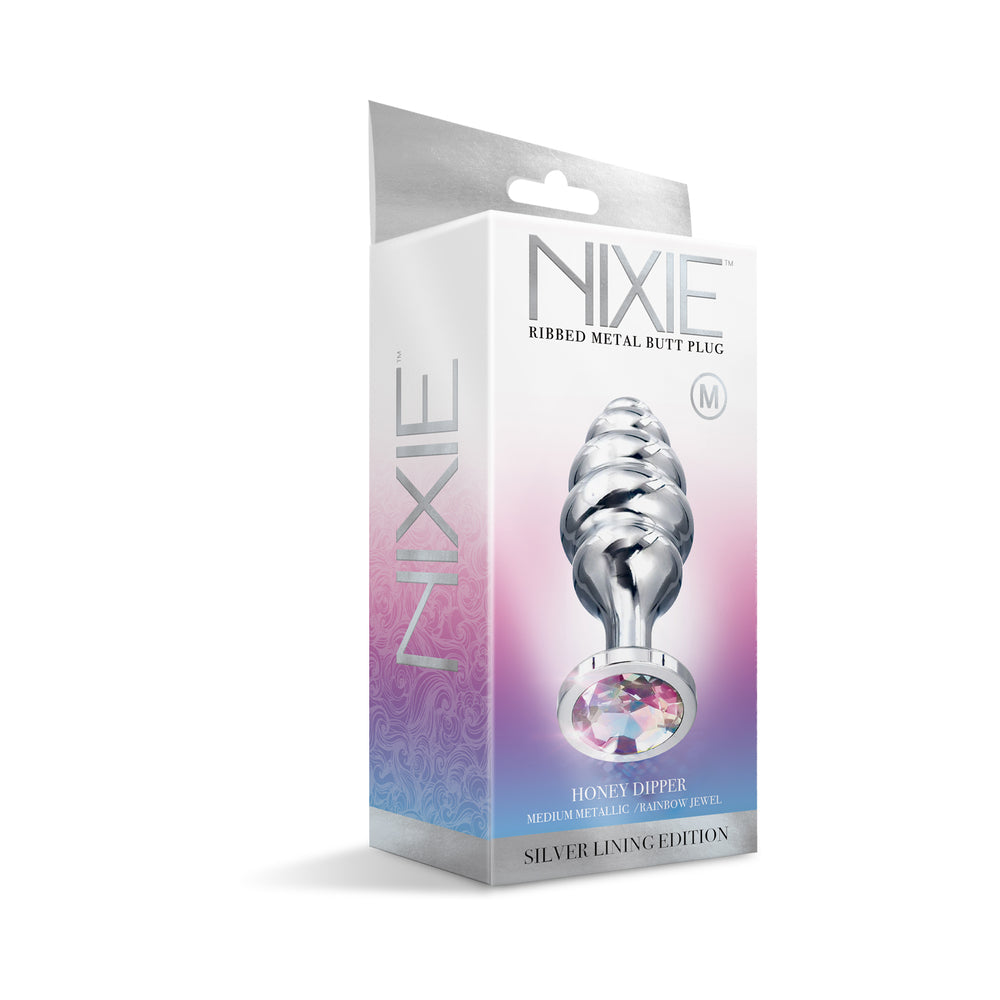 Global Novelties Nixie Ribbed Metal Butt Plug Honey Dipper 7