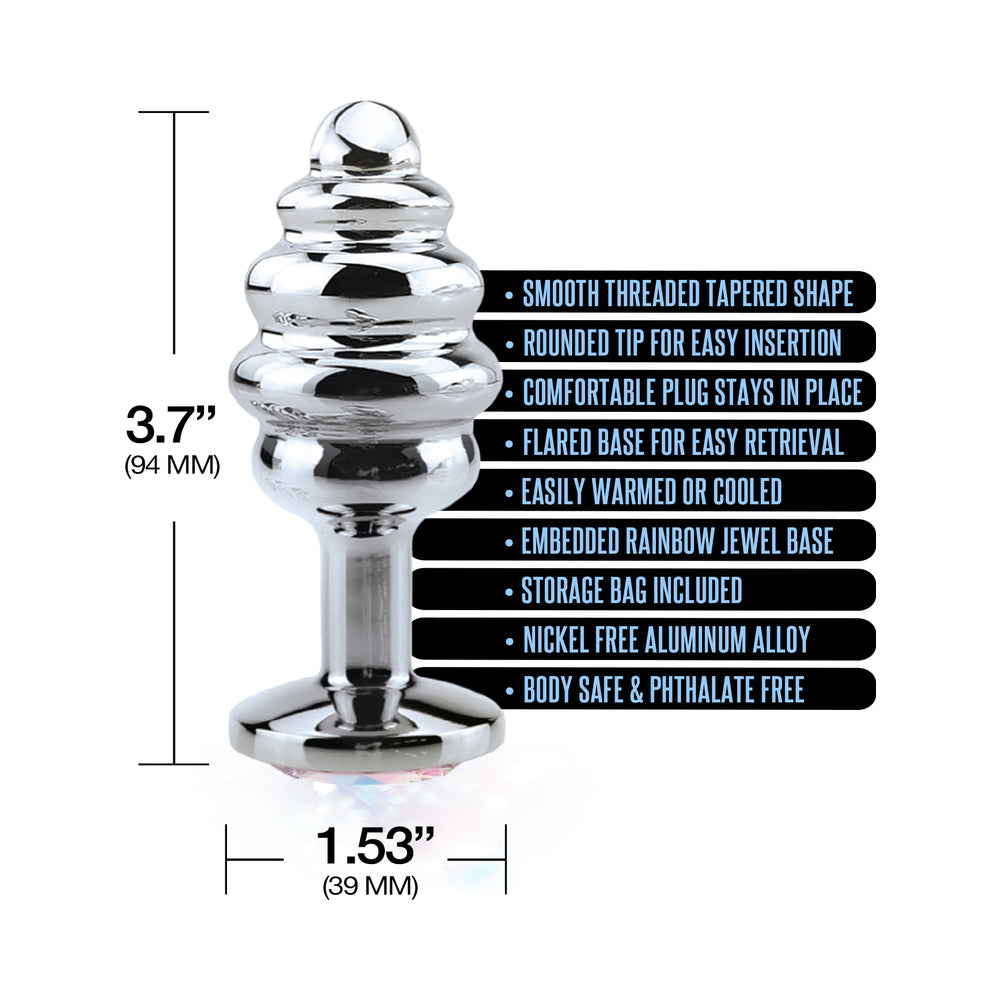 Global Novelties Nixie Ribbed Metal Butt Plug Honey Dipper 8