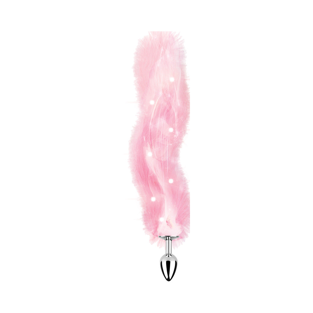 Hott Products Foxy Tail Light Up Faux Fur Butt Plug With Multicolored Light Pattern2