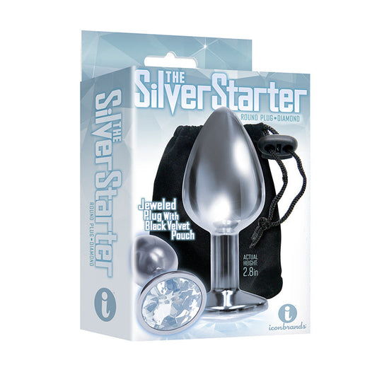 Icon Brands The 9's, The Silver Starter, Bejeweled Stainless Steel Plug 1