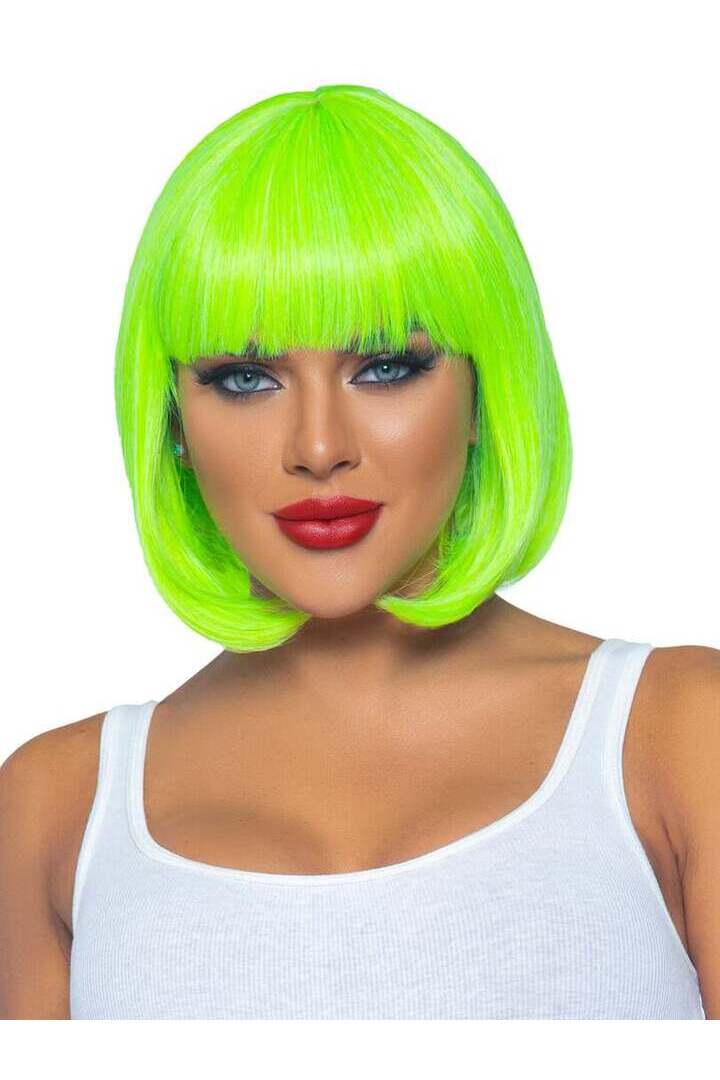 Leg Avenue 12" Neon Short Bob Wig Neon Green in One Size 