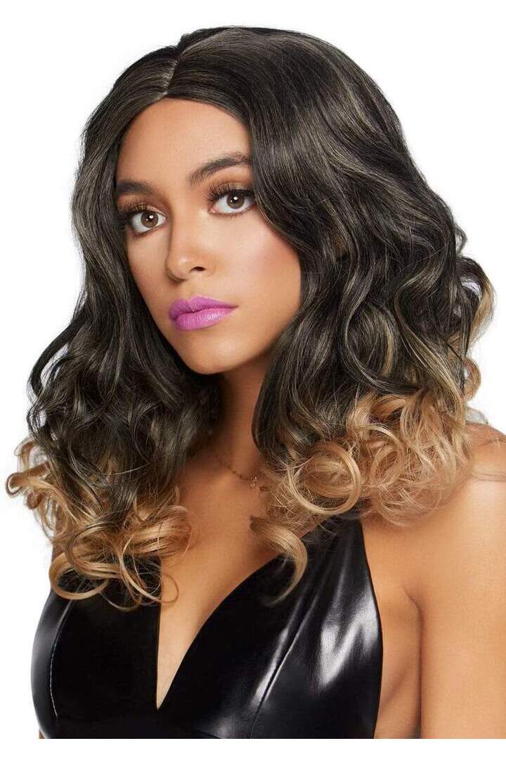 Leg Avenue 18" Curly Ombre Long Bob Wig in One Size 