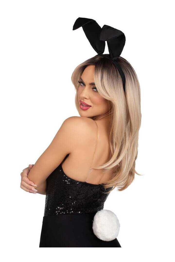 Leg Avenue 2 PC Bunny Costume Kit Black/White in One Size 