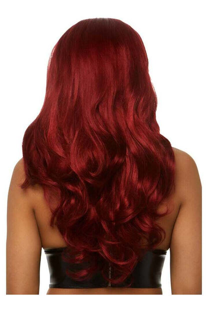 Leg Avenue 27" Long Wavy Center Part Black Wig in One Size 7