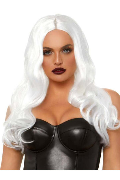 Leg Avenue 27" Long Wavy Center Part Black Wig in One Size 