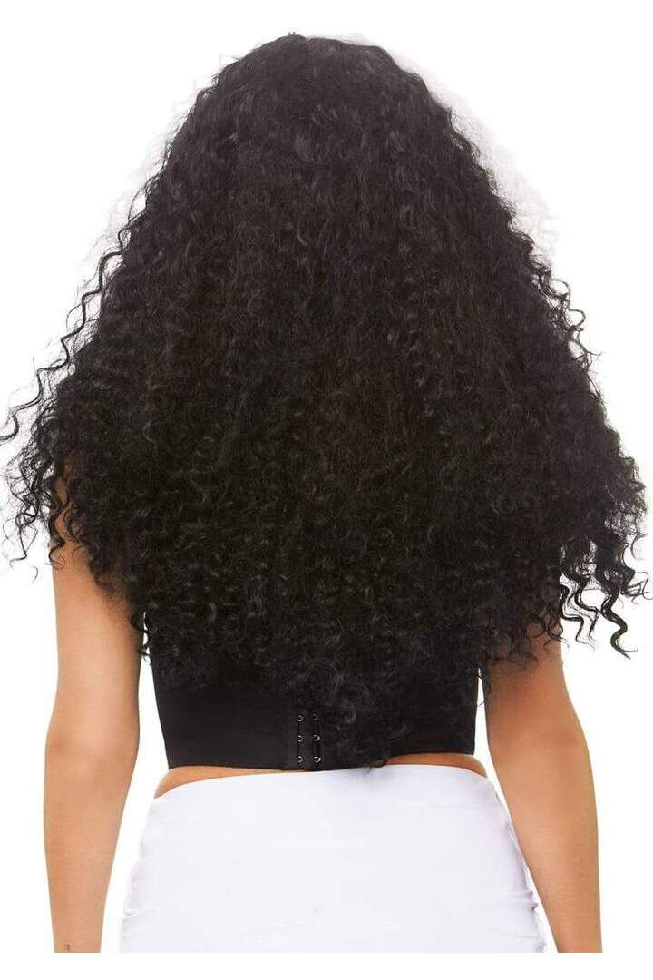 Leg Avenue 29" Long Curly Wig Black/White in One Size 1