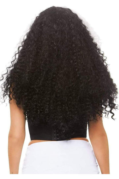 Leg Avenue 29" Long Curly Wig Black/White in One Size 1
