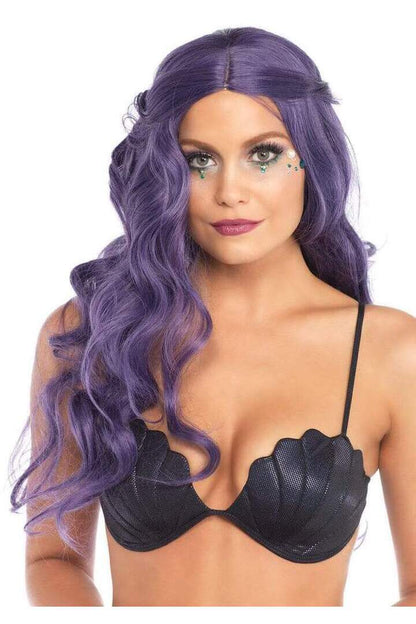 Leg Avenue 29" Mermaid Wavy Long Center Part Wig Purple in One Size 2