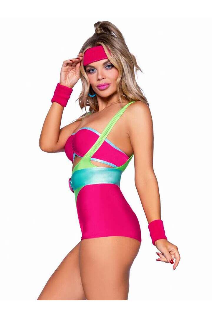 Leg Avenue 80s Workout Hottie Costume in Green 2