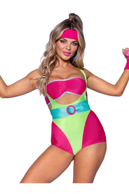 Leg Avenue 80s Workout Hottie Costume in Green 3