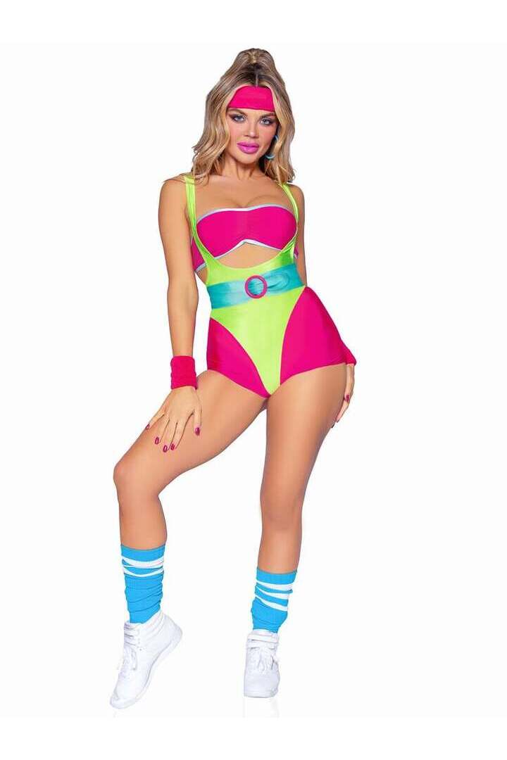 Leg Avenue 80s Workout Hottie Costume in Green 4