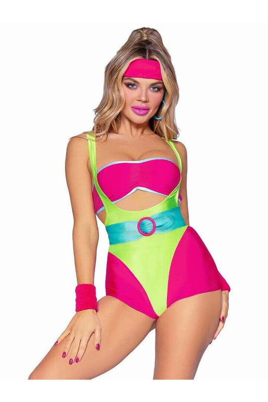 Leg Avenue 80s Workout Hottie Costume in Green 