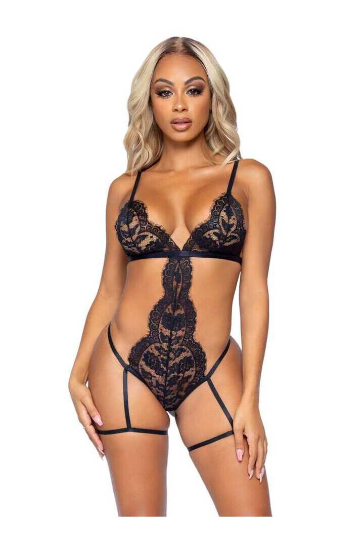 Leg Avenue All Romance Lace Teddy & Robe Set 10