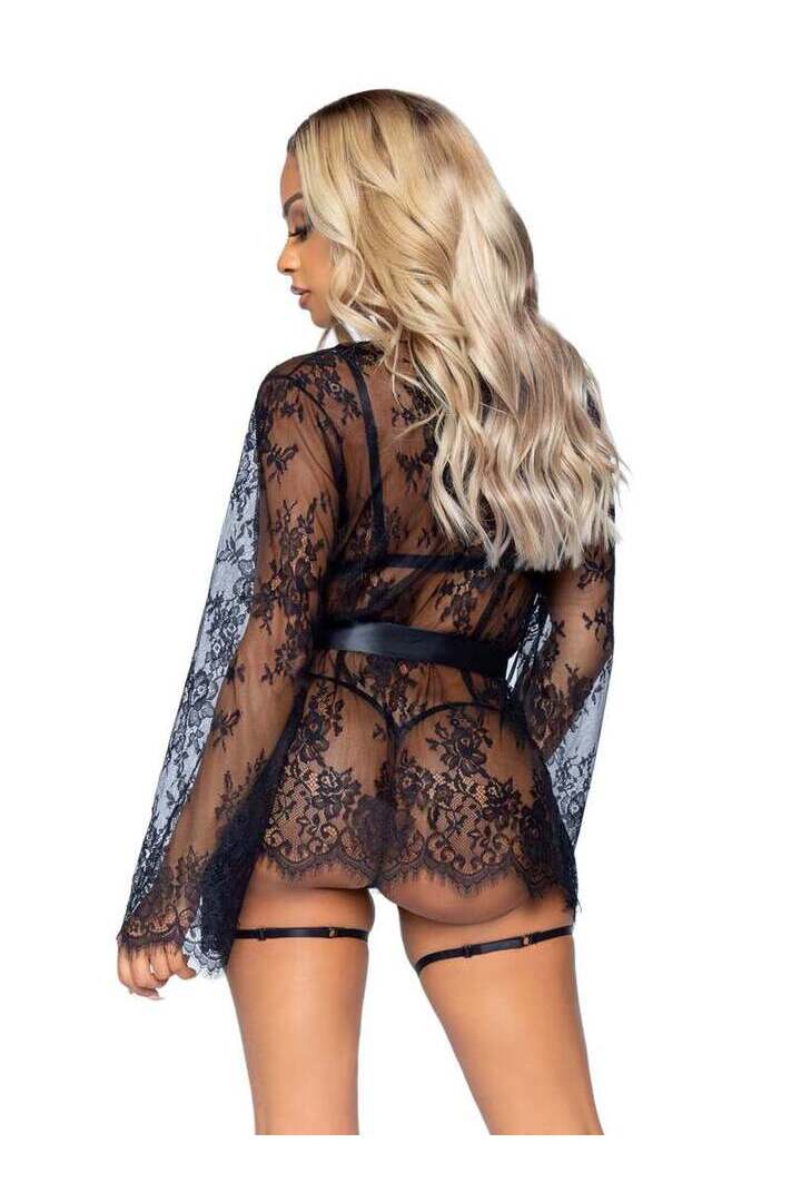 Leg Avenue All Romance Lace Teddy & Robe Set 8
