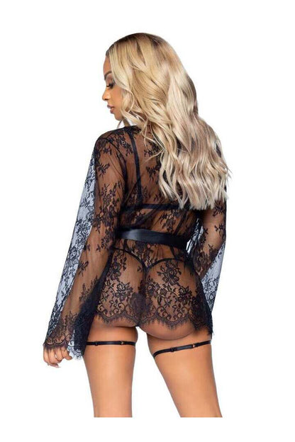 Leg Avenue All Romance Lace Teddy & Robe Set 8