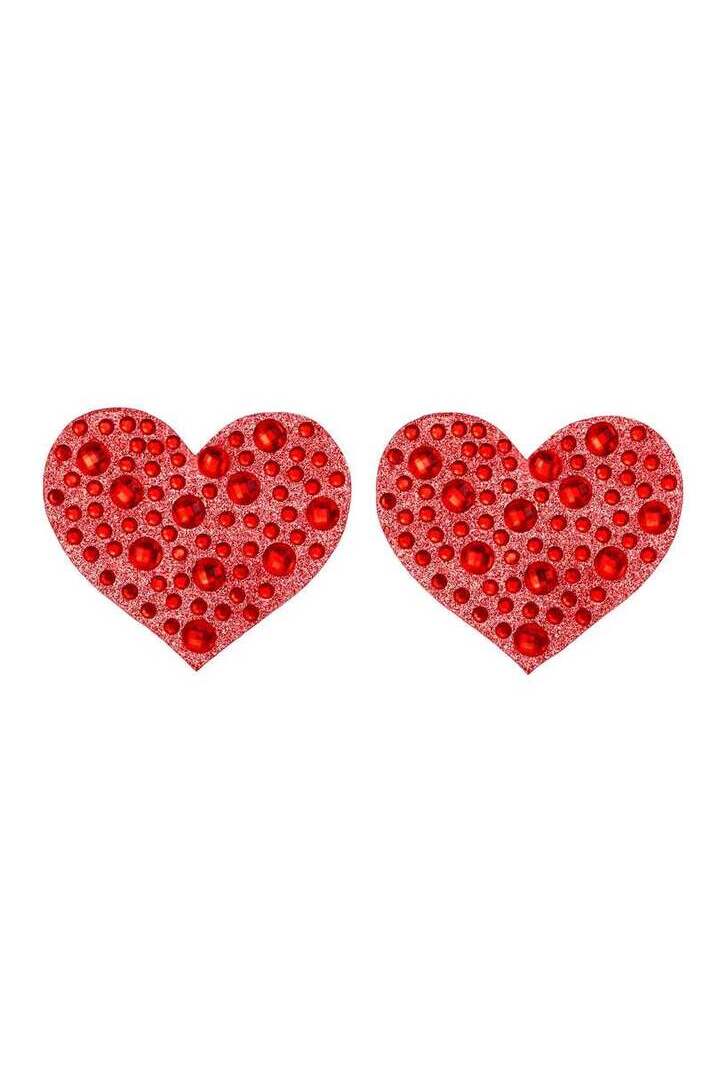 Leg Avenue Amore Rhinestone Nipple Covers Red in One Size 2