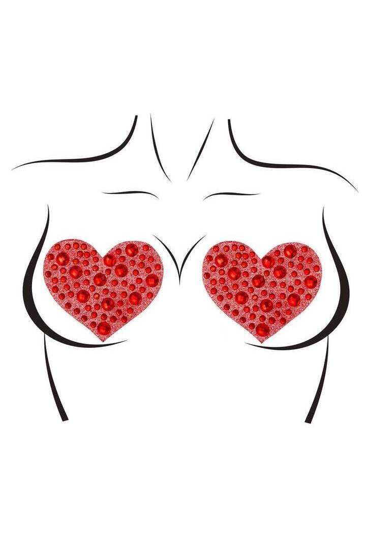 Leg Avenue Amore Rhinestone Nipple Covers Red in One Size 