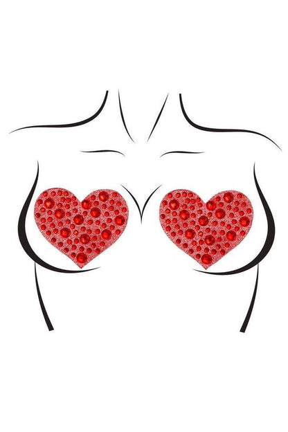Leg Avenue Amore Rhinestone Nipple Covers Red in One Size 