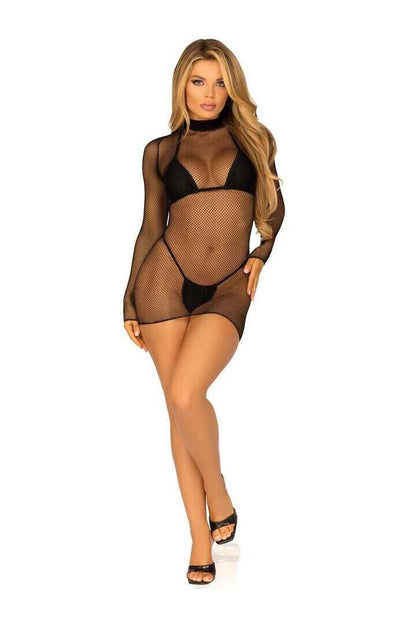 Leg Avenue Anything But Basic Fishnet Dress Black in One Size 3
